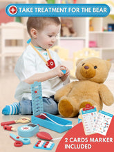 Lehoo Castle Doctors Set for Kids, Toys for 3 Year Old Boys, Wooden Kids Doctors Kit with Doctor Costume, Kids Doctors Set, Kids Toys Age 3, 3 Year Old Boy ToysBlue