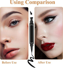 Eyeliner Stamp Pen Winged Eyeliner Tool, 2 in 1 Long Lasting Black Liquid Liner for Women Girls Wing Stencil Pens for Eye Make-Up Waterproof and Smudge Proof Eye Liner Guide Aid for Beginner