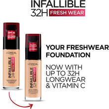 L'Oral Paris Infallible 32H Fresh Wear Foundation, Full-coverage, Longwear, Weightless Smooth Finish, Water-proof and Transfer-proof, with Vitamin C + SPF 25, 20 Ivory