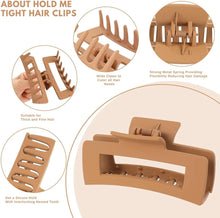 Hold Me Tight 8 Pack 4.3" Inch Large Hair Claw Clips for Women Hair Clips for Thin Thick Curly Hair 90s Strong Big Grip Matte Banana Clips with Strong Jaws for girls, ladies