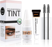 Lash Tint Black Kit - Eyelash & Eyebrow Dye Set - Volume Lashes and Full Brows Last Up to 4 weeks - Fast & Easy to Use - Semi-Permanent Black Dye with All Tools