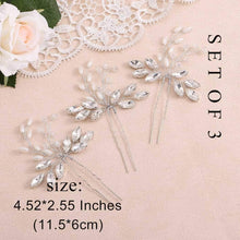 IYOU Bridal Wedding Hair Pins Sliver Sparkly Rhinestones Headpiece Pearl Crystal Bride Hair Accessories for Women and Girls (3 Pcs)