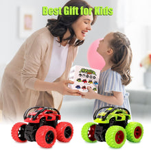 m zimoon Monster Trucks, Pull Back Car Toys 360 Rotation Off-road Friction Powered Vehicle Toy for 3-10 Year Old Boys Girls Kids Birthday Xmas Gift (2 Pack, Green Red)