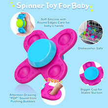 Guibola Suction Cup Spinner Toys, 3PCS Strong Suction Spinners for Babies with Silicone Baby Bath Toys Fidget Spinning Toy Sensory Toys for Window,Travel Baby Toys for 1+ Years Old