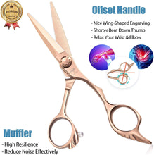 Hairdressing Scissors 6 Inch Hair Scissors Professional Salon Barber Scissors Trimming Haircut Scissors for Men Women, Japanese Stainless Steel Hair Shears with Bronze Wing-Shaped Engraving Handle