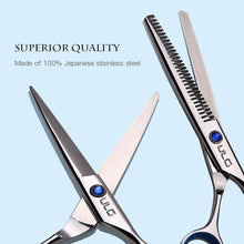 Hair Cutting Scissors Thinning Teeth Shears Set ULG Professional Barber Hairdressing Texturizing Salon Razor Edge Scissor Japanese Stainless Steel 6.5 inch