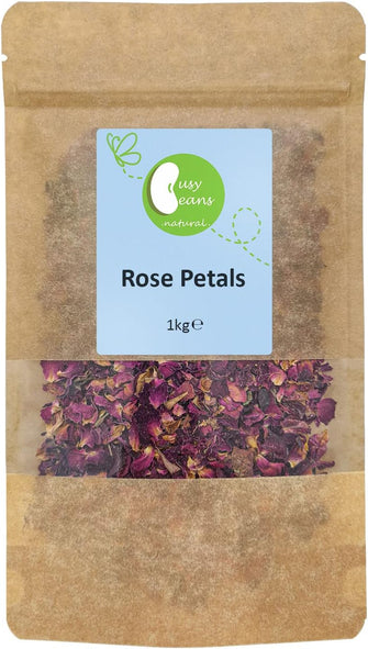 Dried Rose Petals - Natural Scent, Bath, Spa, Wedding Confetti by Busy Beans (1kg)