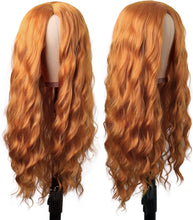 MapofBeauty 28 Inch/70 cm Long Wavy Middle Part with No Bangs Synthetic Fiber Curly Fashion Women Party Cosplay Wig (Orange)