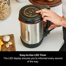 Morphy Richards Compact Soup Maker, Blend & Cook Smooth & Chunky Soup, Smoothies, Black & Stainless Steel, 1 Litre, 900 W, 501021