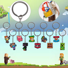 Fzyisw 82Pcs Miner Gaming Party Bag Fillers 10 Gaming Keychain + 12 Gaming Bracelet + 50 Gaming Stickers + 10 Gaming Party Bags, Miner Party Supplies Goodie Bag Fillers for Kids Boys