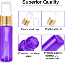 JamHooDirect 6Pcs 10ml Empty Glass Spray Bottles with Golden Fine Mist Sprayers, Travel Atomiser Refillable Portable Container Includes 2 Droppers for Essential Oils, Perfume or Night Out Fragrance