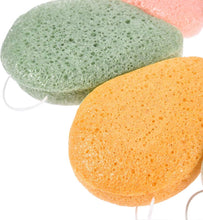 4 Pieces Konjac Facial Sponge, Face Exfoliation Cleaning Sponge Natural Exfoliating Puff Scrub for Makeup Removal and Gentle Deep Pore Cleansing