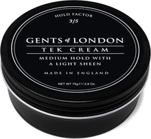 Hair Styling Cream For Men, Medium Hold, Tek Cream by Gents of London 75g, Light Sheen Men's Hair Cream, Authentic Men's Hair Styling Cream, Grease Free, Luxury Lime & Ginger Scent