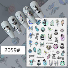 JMEOWIO 12 Sheets Spring Flower Nail Art Stickers Decals Self-Adhesive Summer Floral Nail Supplies Nail Art Design Decoration Accessories