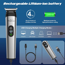 Brightup Beard Trimmer for Men - 22 Piece Beard Grooming Kit with Hair Trimmer, Hair Clippers, Electric Razor - IPX7 Waterproof Shavers for Mustache, Face, Nose, Ear, Body - Mens Gifts, YH-7282