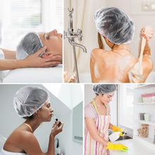 G2PLUS 100PCS Disposable Shower Caps - 44CM Plastic Elastic Bath Cap - Waterproof Hair Caps for Home Use, Hotel, Spa, and Hair Salon