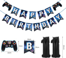 Cerolopy 25 Pcs Video Game Birthday Party Decorations Set, Video Game Party Supplies Decoration Kit Gaming Controller Balloons Gamer Foil Balloon Happy Birthday Gaming Banner (Age 11)
