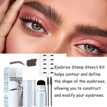 Eyebrow Stamp Stencil kit,Brow Lamination Kit,One Step Eyebrow Tint Brow Stamp Shaping Kit,Waterproof Adjustable Eyebrow Stamp Makeup Tools+10pcs Reusable Eyebrow Stencils,2 Eyebrow Brush-Dark Brown