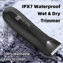 INVJOY Ball Trimmer Men, IPX7 Waterproof Manscape Trimmer, Pubic & Body Hair Clipper w/LED Light w/Ceramic Blade Recharge Dock, Electric Male Razor Groin Shavers for Pube, Gift Black, 1.0 count