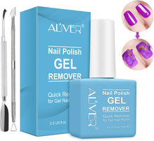 Gel Nail Polish Remover(15ML) - Professional Removes Nail Polish in 3-5 Minutes, Quickly & Easily, Not Hurt Nails with 1 PCS Cuticle Pusher + 1 PCS Nail Polish Scraper