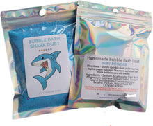 2 x Shark Bubble Bath Dust - Scent Baby Powder - Fun, Kids, Blue