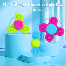 Guibola Suction Cup Spinner Toys, 3PCS Strong Suction Spinners for Babies with Silicone Baby Bath Toys Fidget Spinning Toy Sensory Toys for Window,Travel Baby Toys for 1+ Years Old