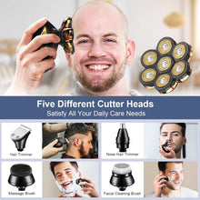 Head Shavers for Men 7D, CHLANT Mens Head Shaver for Bald Men Wet&Dry Waterproof Bald Head Shaver for Men,Electric Shavers Men Cordless Rechargeable 5-in-1 Grooming Kit with Beard Trimmer Hair Clipper