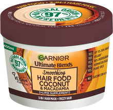 Garnier Ultimate Blends Hair Food, Coconut Oil 3-in-1 Frizzy Hair Mask Treatment, 400ml