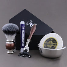 Haryali London Shaving Kit  5 Pc Shaving Kit  3 Edge Shaving Blade Shaving Razor - Synthetic Hair Shaving Brush  Shaving Soap  Shaving Bowl  Alum  Antique Maroon Color Shaving Set as Gift