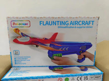 Doloowee 3 Pack Airplane Launcher Toys, 12.6 Inch LED Foam Glider Airplane Catapult, 2 Flight Modes, Outdoor Sports Flying Toys 4 5 6 7 8 9 10 11 12 Years Old Boys Girls Birthday Gifts (Blue)