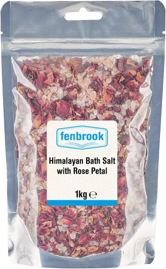 Himalayan Bath Salt with Rose Petals 1kg by Fenbrook