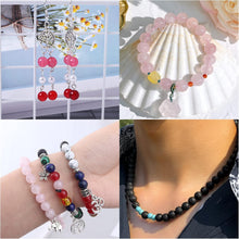 Colle 418pcs Crystal Stone Beads, 8mm Round Crystal Beads Jewellery Making Kit Natural Stone Beads for Bracelet Necklace Making, Gemstone Beading, DIY Crafts Kit