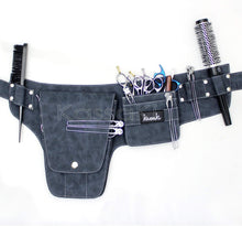 Hairdressing Scissor Bag Hip Holster Pouch Kassaki Blue Denim Look holds 10 scissors