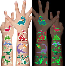 Dinosaur Glow Temporary Tattoos for Kids,Dinosaur theme Luminous Tattoos Stickers,Glow In The Dark Tattoos for Boys and Girls,Face Makeup Fake Tattoos,Holiday Party Supplies Giftsfor for Children