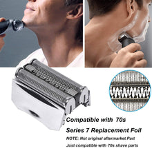 70s Shaver Replacement Foil & Cutter for Compatible with Braun Shaver Replacement Part, Series 7 Replacement Foil for Compatible with Braun 70s 70B Cassette,with Free Clean Brush (Silver)