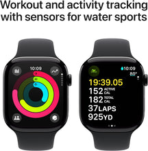 Apple Watch Series 10 GPS 46 mm Smartwatch with Jet Black Aluminium Case with Black Sport Band - M/L. Fitness Tracker, ECG App, Always-On Retina Display, Water Resistant