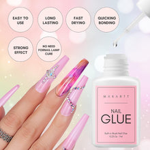 Makartt 3PC Strong Nail Glue Acrylic Nails, 3  7ml Brush on Nail Glue for Nail Repair, Nail Glue Extra Strong, Professional Super False Nail Adhesive Glue for Broken Nails Long Lasting