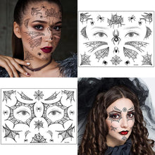 Halloween Tattoos Halloween Face Tattoos Halloween Face Stickers Realistic Spider Cobweb Halloween Temporary Tattoos Makeup Witch Stickers for Adults, Kids, Halloween Cosplay Props (Spider web)