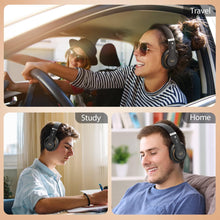 Rebocico Bluetooth Headphones Over Ear, 6 EQ Modes Wireless Headphones Over Ear,65 Hours Playtime Foldable Lightweight Wireless Headphones,with Built-in HD Mic, FM, SD/TF for PC/HomeBlack & Gold