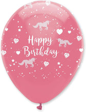 Creative Party Unicorn Happy Birthday Balloons, 50 Purple and Pink Balloons, Birthday Balloons for Girls and Boys, Party Balloons, Birthday Party Supplies, RB303