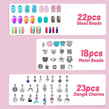 LauCentral 73 Pieces Charm Bracelet Making Kits, Jewelry Making Supplies Beads DIY Art Crafts Supplies Set with Snake Chain String for Christmas Gifts for Girls Teens Children Age 8-12