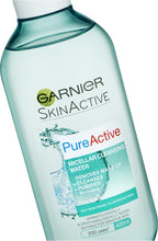 Garnier Pure Active Micellar Water 400ml, Gentle Face Cleanser & Make-Up Remover For Face, Lips & Eyes - Cleanses & Mattifies Combination-Oily Skin, Best Used With Reusable Micellar Eco Pads