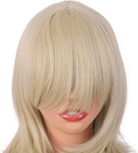 MapofBeauty 18 Inch/45 cm Layered Bangs Straight Synthetic Fiber Shoulder Length Hair Daily Use Wig (Blonde)