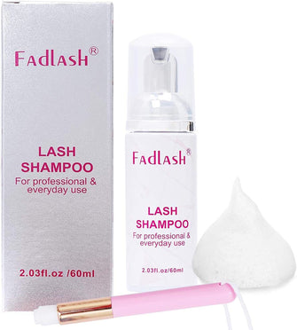 Lash Shampoo for Eyelash Extension 60ml Lash Cleaner Eyelash Shampoo With a Soft Brush(Lash Shampoo-2.2 OZ)