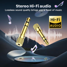 POSUGEAR Headphone Jack Adapter, Gold Plated Headphone Adapter 6.35mm (1/4 inch) Male to 3.5mm (1/8 inch) Female Audio Plug, Aux Jack Converter for Electric Keyboard, Speaker