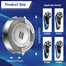 3Pcs HQ8 Replacement Shaver Heads Compatible with HQ8 HQ54 HQ64 PT720 PT860AT810AT8907183XL Series, Men Electric Shaving Heads Blades Back-Up Rotary Heads Trimmer Razor Accessories