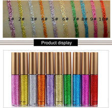 Glitter Liquid Eyeliner, OCHILIMA Long Lasting Waterproof Shimmer High Pigmented Silver Gold Metallic Colorful Eyeliners Glitter Makeup for Women