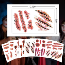 152 Halloween Tattoos-Halloween Sca and Wounds,Halloween Make Up Fake Sca,Zombie Makeup Kit,Vampire Bite Marks,Halloween Costumes Women Men Makeup Fake Bleeding Wounds Sutures Tattoo