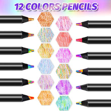 Maqhpu 12 Pieces Rainbow Pencils, Gifts for Teenage Girls, Arts and Crafts for Kids, Colouring Pencils for Adults Kids, Drawing Pencils for Party Bags, Art Supplies, Gifts for 4-12 Year Old Girls