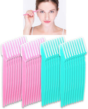 40 Pcs Eyebrow Razor Laicky Eye Brow Trimmer Shaver Facial Face Hair Remover Exfoliating Dermaplaning Tool Kit Stainless Steel Blades with Cap Eyebrow Shaper for Women Men Makeup (Pink Blue)